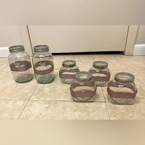 Glass jars with lids - set of six
